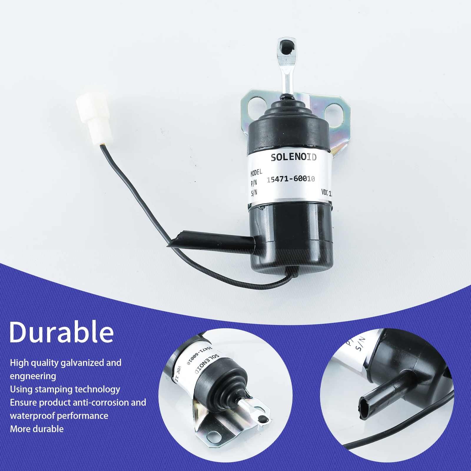 15471-60010 052600 -1000 การใช้ปิด Solenoid 15471-60013 สําหรับ Kubota R400B รถแทรกเตอร์ Part เครื่องกําเนิดไฟฟ้าหยุด Solenoid 12V