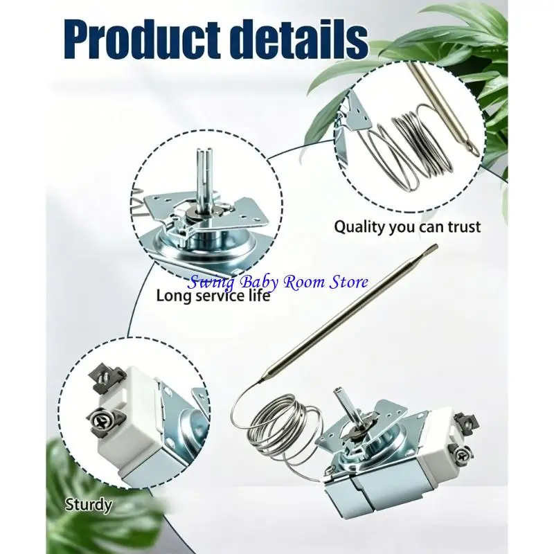K1AD Commercial Grade Oven Temperature Control Replacement Part Silver Finish 18x8x8cm Measurement