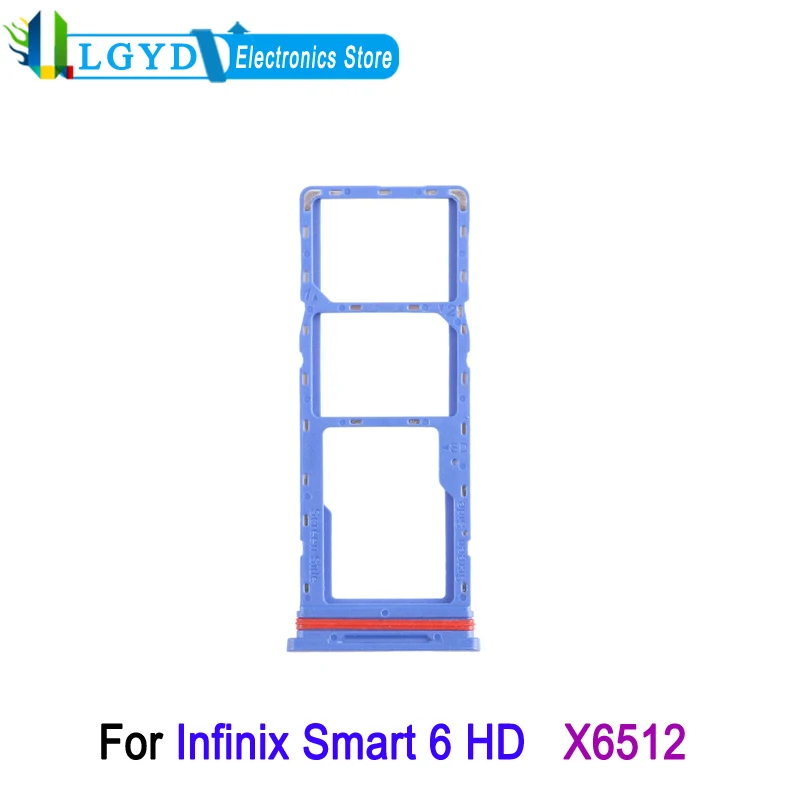 SIM Card Tray For Infinix Smart 6 HD X6512 Phone SIM1 + SIM2 + Micro SD Card Tray Replacement Part