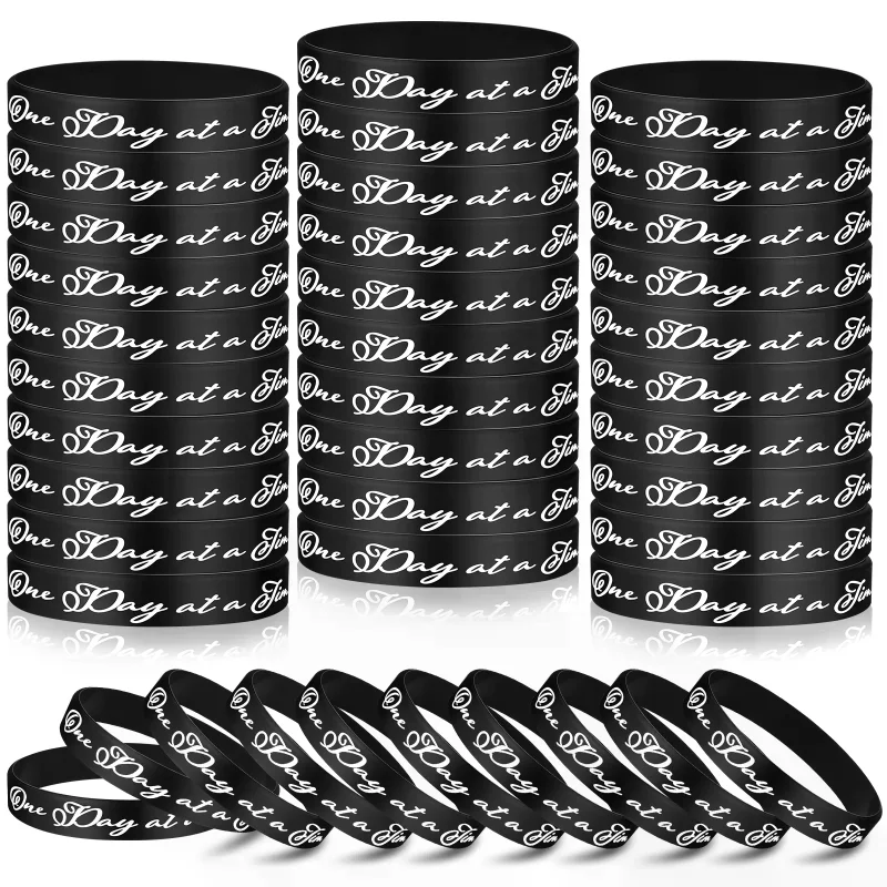 

60 шт. один день в час, силиконовые мотивационные браслеты, черные вдохновляющие резиновые браслеты, подарки