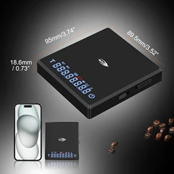 IKAPE Digital Mini Coffee Scale with Timer, 2kg/0.1g High Precision Rechargeable Drip Espresso Scale with Tare Function, LED