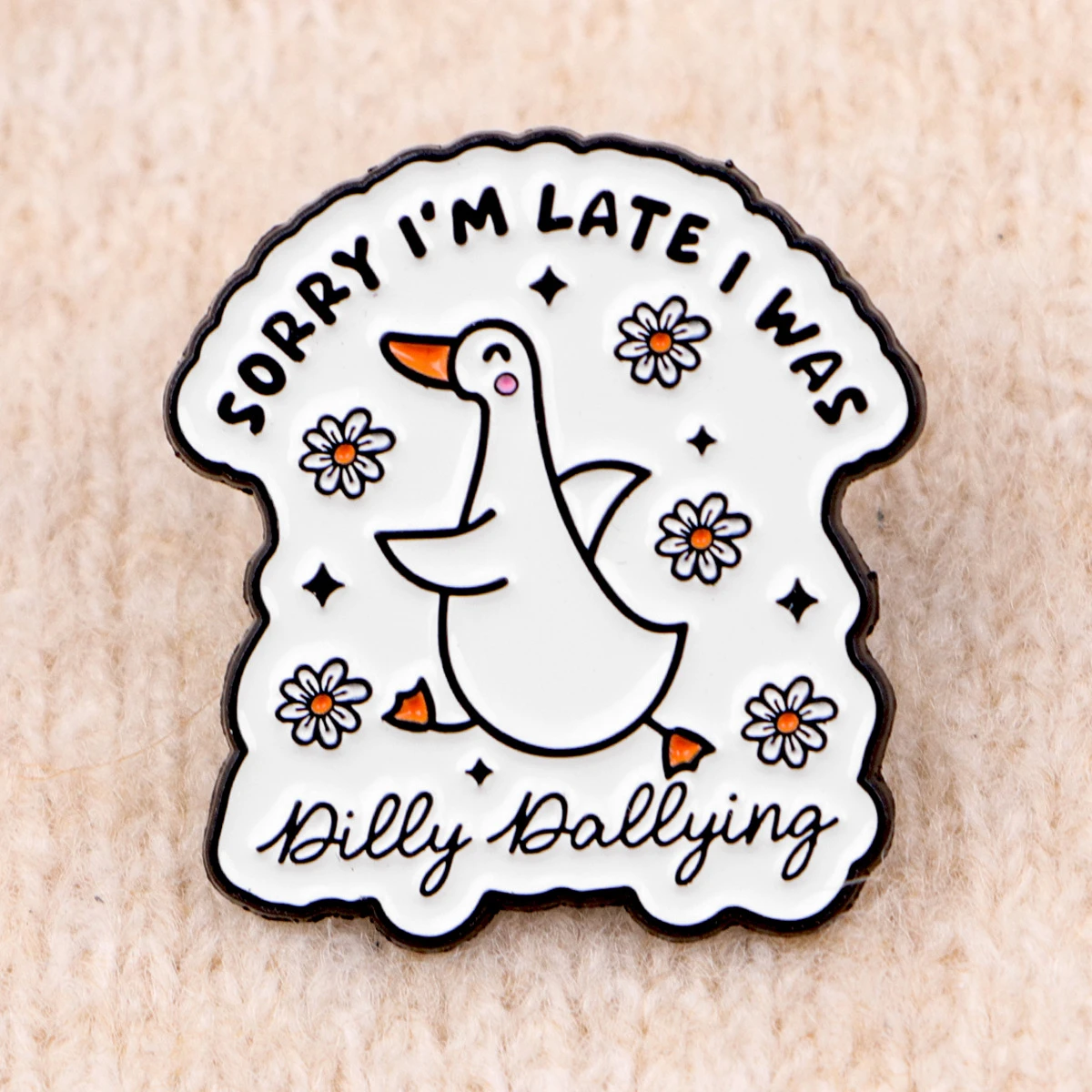 Adorable Goose Enameled Pin Cartoon Collar Style Perfect for Backpacks Alluring Brooch And Clothing Badge Addition