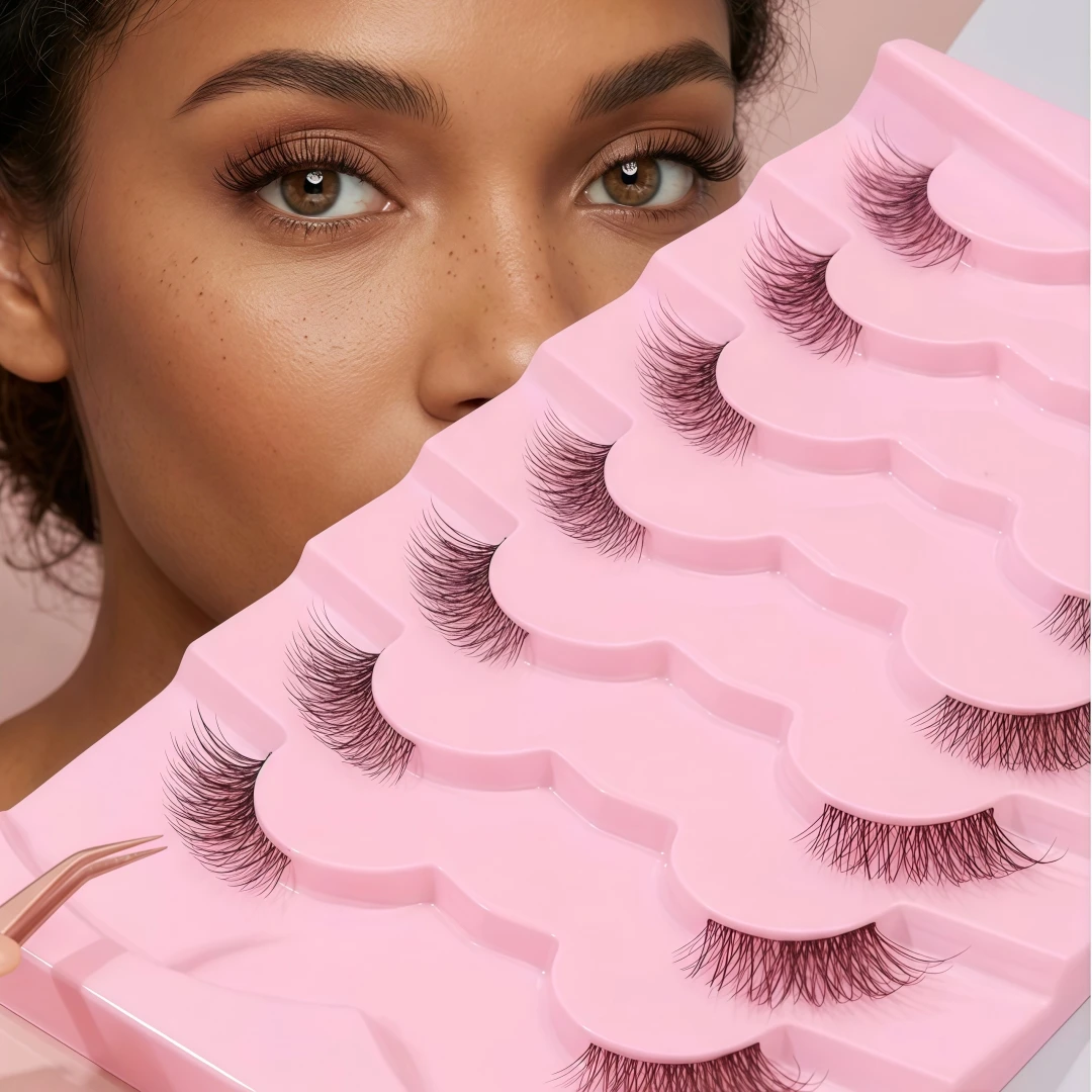 7 Pairs Half Lash False Eyelashes Faux Mink False Eyelashes Reusable Natural Fluffy Lash Extensions