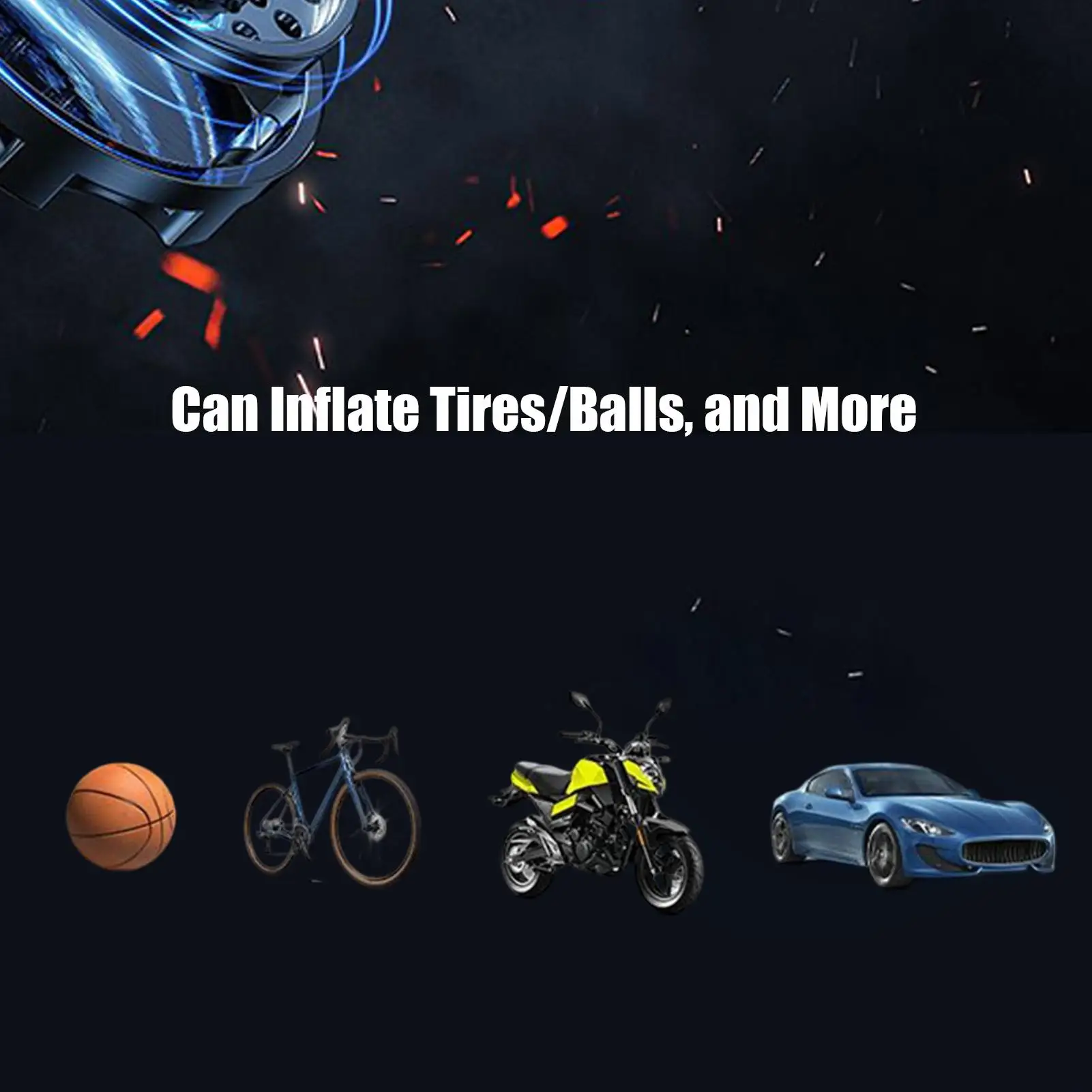 Tire Inflator Electric With Pressure Gauge Tire Inflator Portable Air Compressor For Motorcycle Electric Scooter Sedan SUV Ball