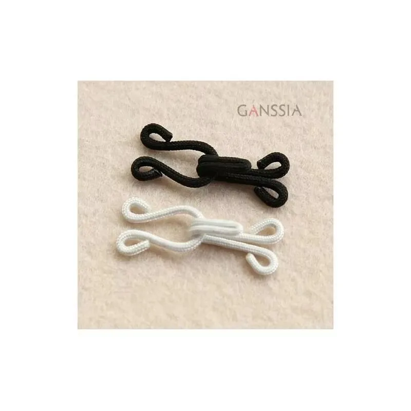 10 paia/lotto fai da te colore bianco e nero grande squisito pulsante invisibile gancio e occhio (SS-96-567)