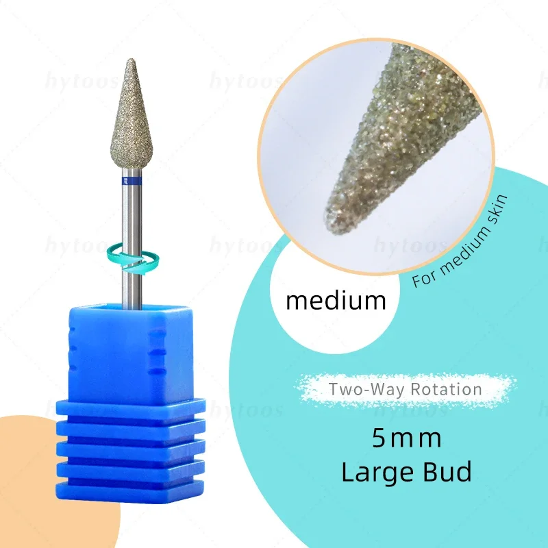 HYTOOS 5mm Lange Knospe Nagelhaut Sauber Nagel Bohrer Bits Russische Diamant Abgestorbene Haut Nagel Bit Nagel Reiniger Zubehör Werkzeug – Detail 7