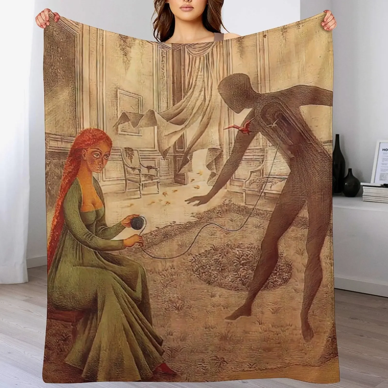 

Dead Leaves by Remedios Varo Throw Blanket Portable Lightweight Blanket for Travel Camping