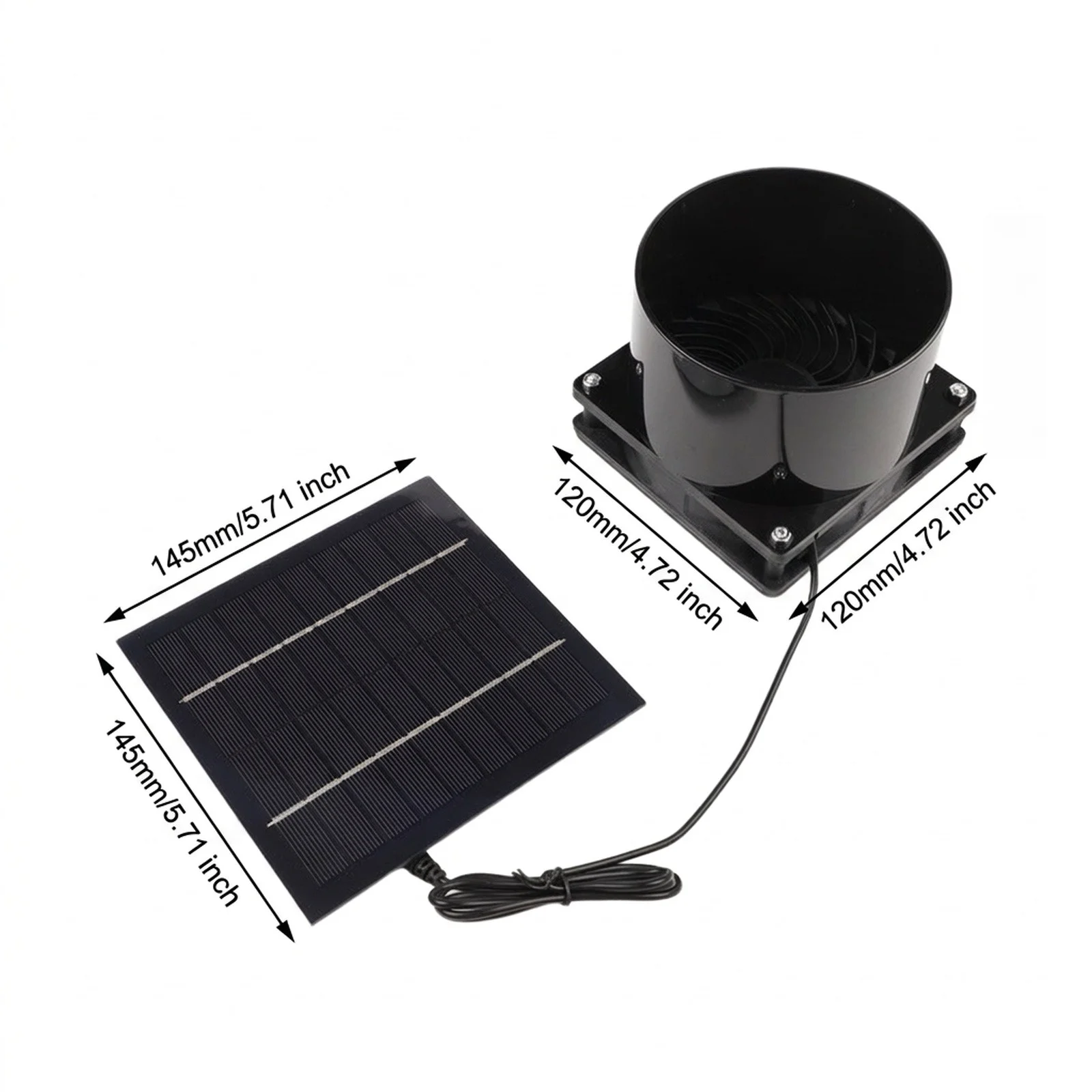 10W Solar Powered Exhaust-Fan With 120mm Ventilation Blower IP65 Weatherproof For Bathroom For RV Greenhouse Attic Cooling