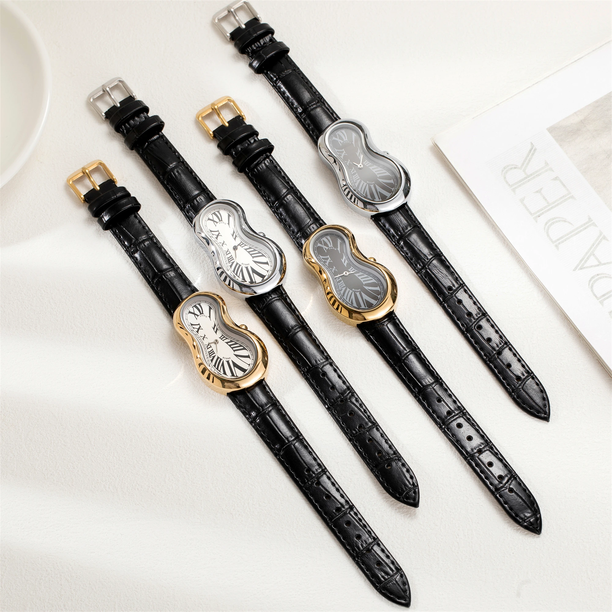 جديد y2k الموضة الإبداعية الرجال النساء لينة ذوبان ساعة فاخرة الشارع الشهير غير النظامية شكل الهاتفي تصميم فريد ساعة كوارتز Reloj