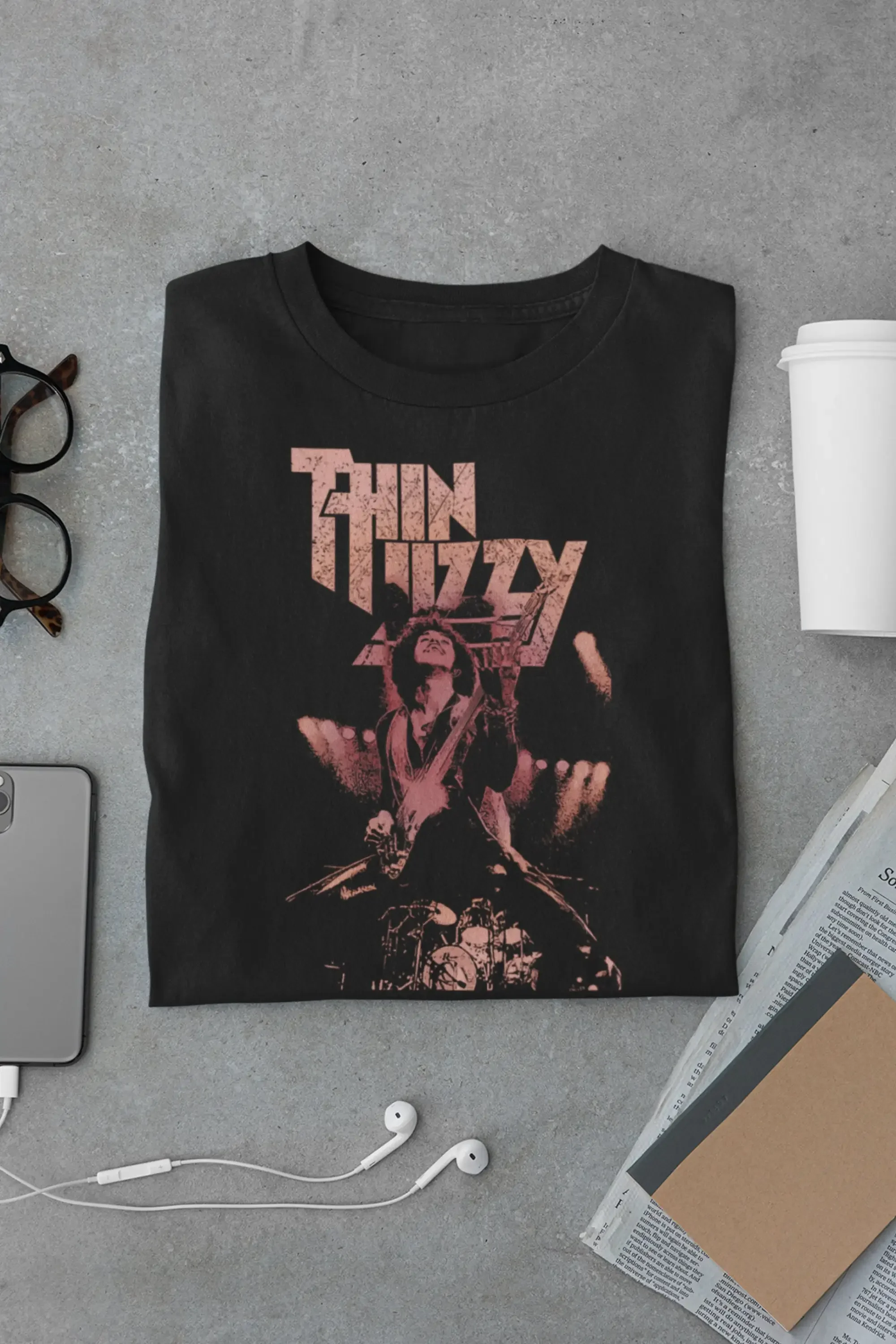 Camiseta de la banda Thin Lizzy, mercancía de la gira, atuendo para concierto, camiseta de rock irlandés Borderline Irish de la cantante principal