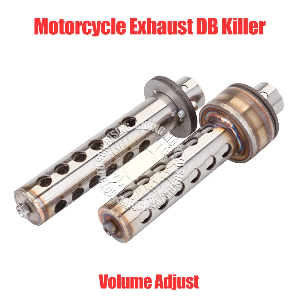 48/51mm Stainless Steel Motorcycle Exhaust DB Killer High Performance Silencer Volume Adjustable Exhaust Pipe Muffler Moto Parts