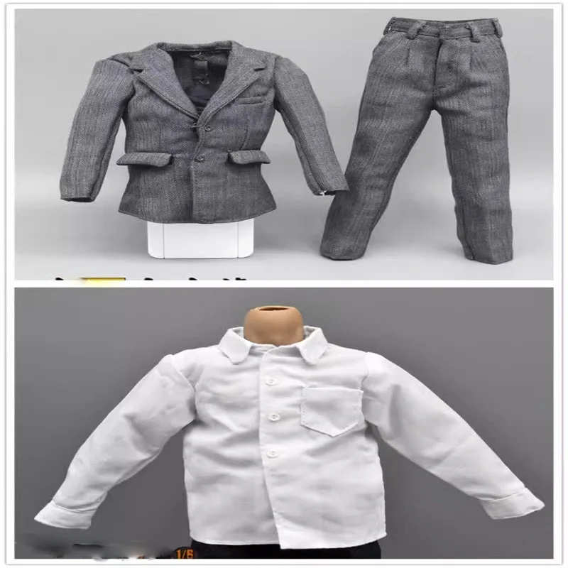 DML 1/6 Soldier Accessories Trend Agent Gray Suit Uniform Model Toy Fit 12'' Action Figures Body In Stock