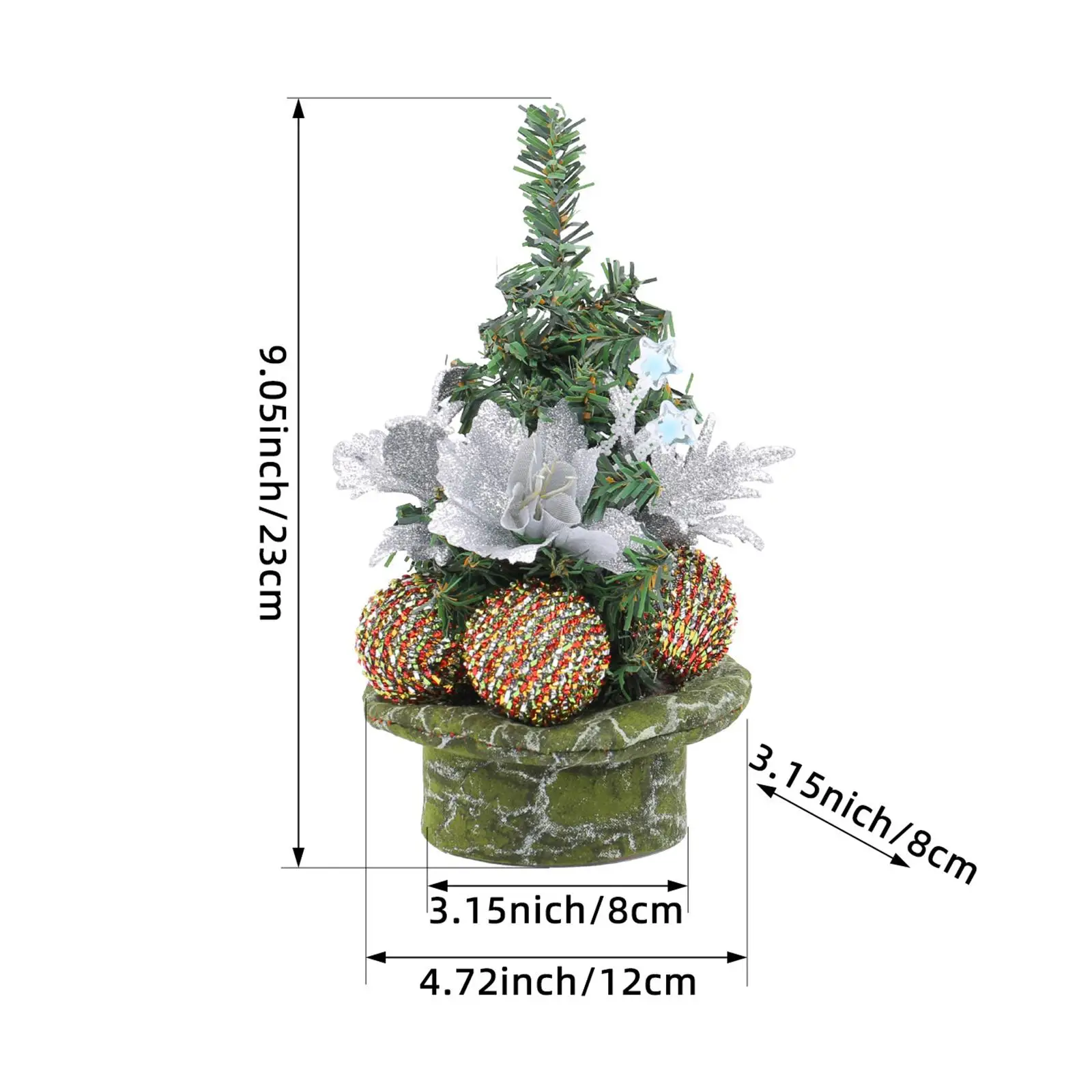 Artificial Tabletop Christmas Tree Potted Plants Living Room Mini Xmas Tree