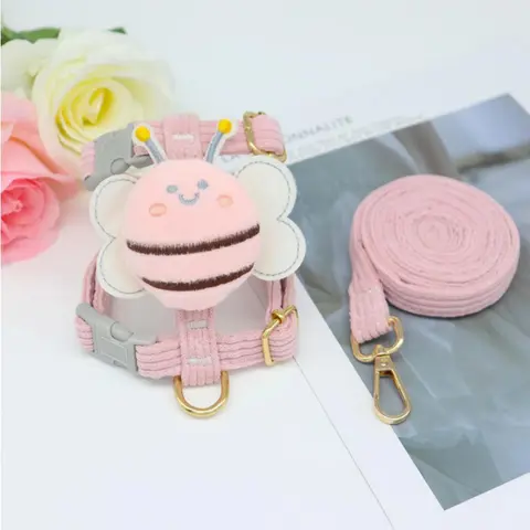 New cat Harness Leash Set for Small Dogs Adjustable Puppy Harness Vest French Bulldog Chihuahua Pug Outdoor Walking Lead Leash