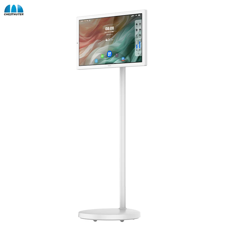 27inch Indoor Rechargeable Smart Touch Screen Tablet LED Monitor Portable White Android Smart TV