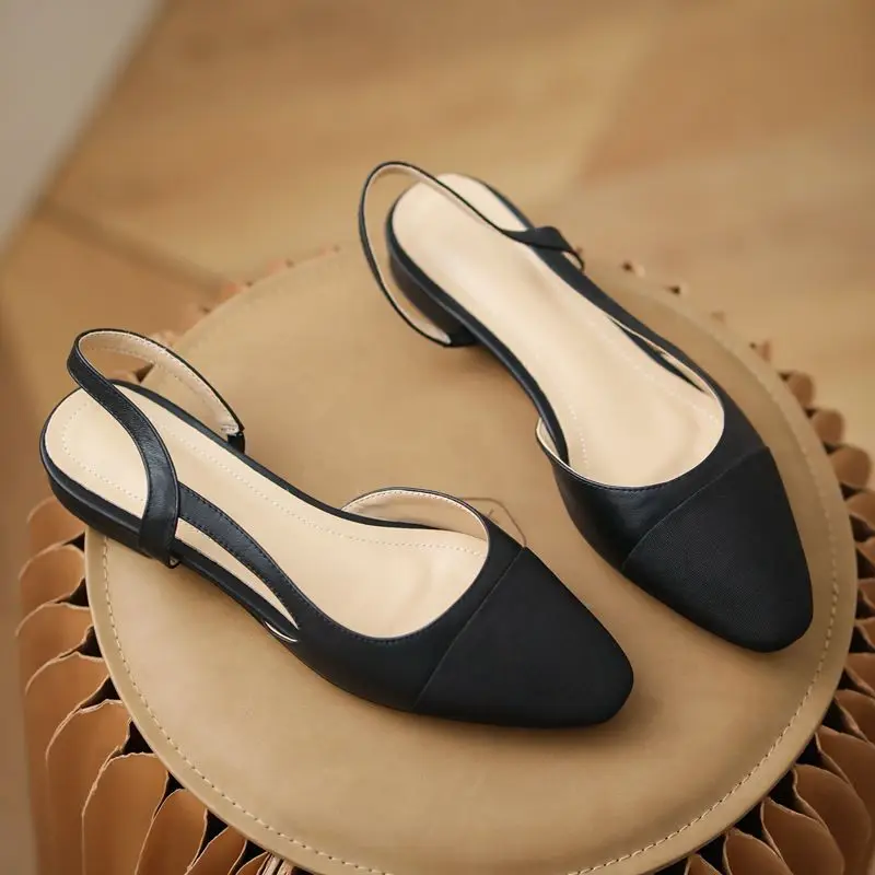 ASUMER Size 34-43 Ins New Genuine Leather Sandals Women Shoes Low Heels Summer Sandals Party Dress Shoes Ladies Footwear