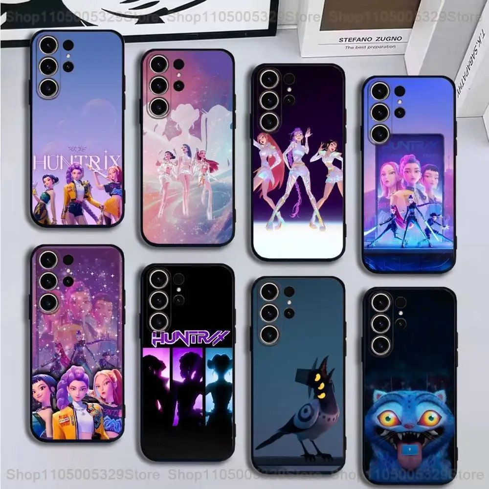 

HUNTRIX-D-Demon Hunters Phone Case For SamsungS25,24,21,22,23,30,Ultra,20,Plus,Fe,Lite,Note,10,9,Soft Black Cover