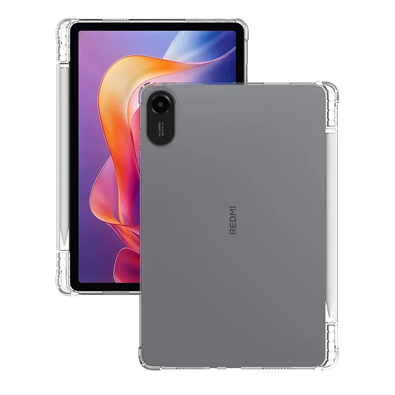 مع حامل القلم الرصاص حافظة لجهاز XIAOMI Redmi Pad 2 HD حافظة شفافة لـ MI Redmi Pad 2 2025 11 بوصة وسادة هوائية مقاومة للصدمات Funda