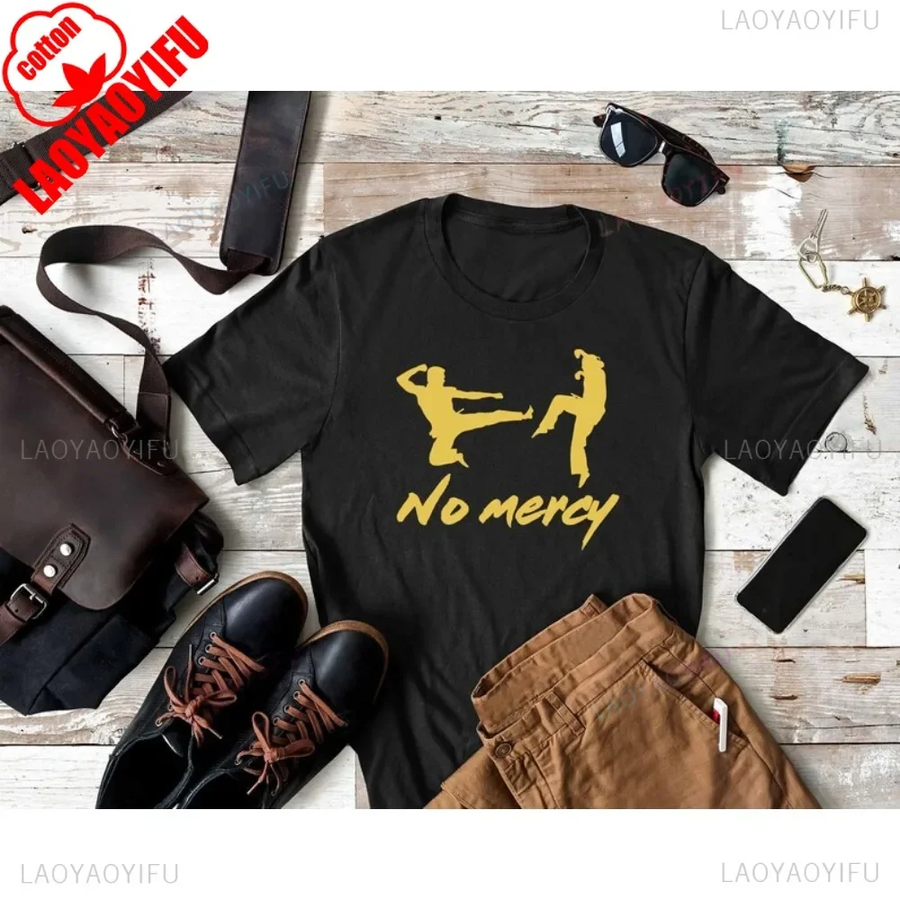 ريترو تلفزيوني لا رحمة كوبرا كاي تي شيرت فنون الدفاع عن النفس MMA رياضة الجرافيك المطبوعة التي شيرت القطن موضة عادية فضفاض رجل تي شيرت #2