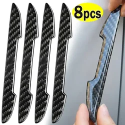 4/8pcs Car Door Protective Sticker Strip Carbon Fiber Look Anti-Collision  Protector Car Door Edg Scratch-resistant Stickers