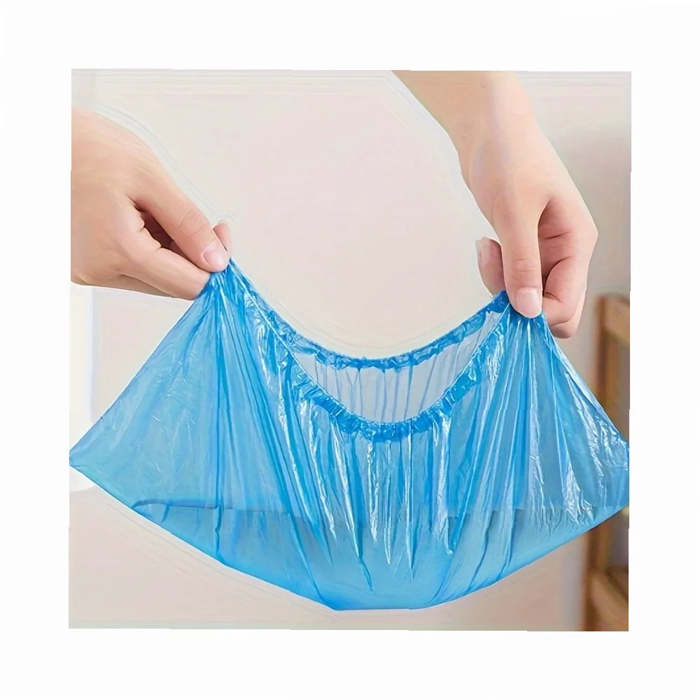 200Pcs Disposable Shoe Covers, Durable Plastic Overshoes for Home Travel Work, Anti-Slip Safety Fit, Protect Floors &