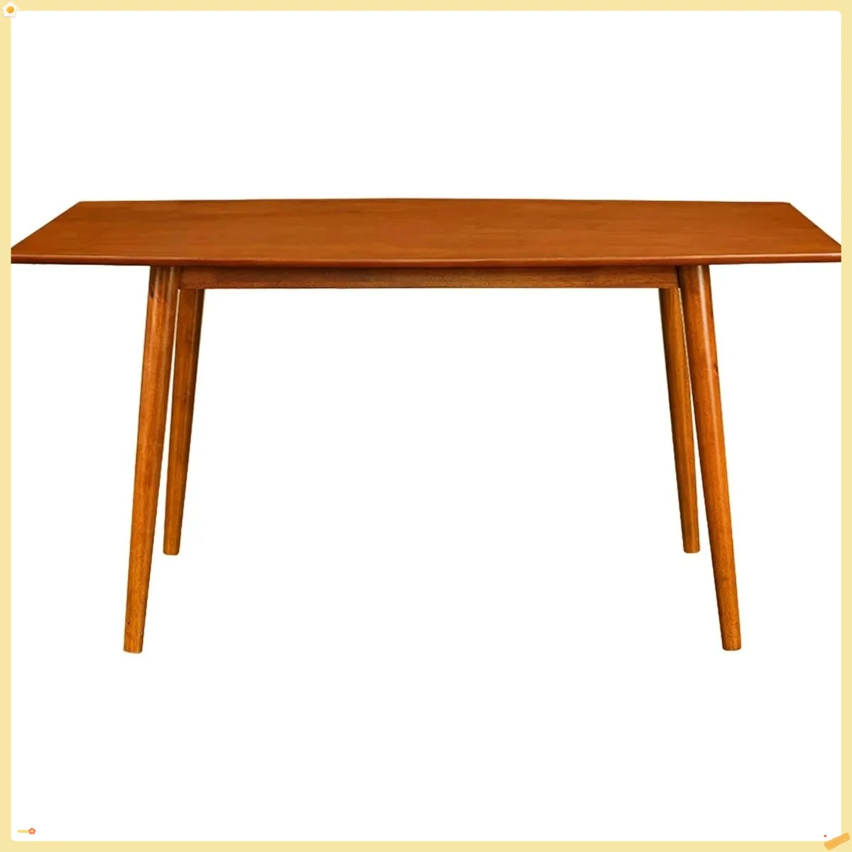 Complete 6-Piece Dining Room Set, Mid-Century Modern Wood Table & 6 Chairs, 60" Rectangle, Ready to Use