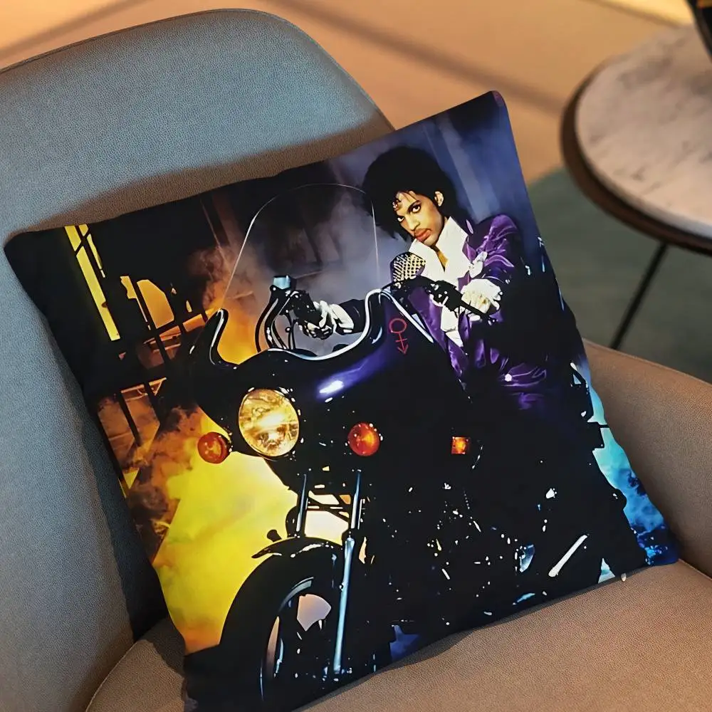 Purple album cover Prince Purple Rain Pillow Case Square Double-Sided Printing Short Plush Sofa Cushion Cover Bedroom Bedside