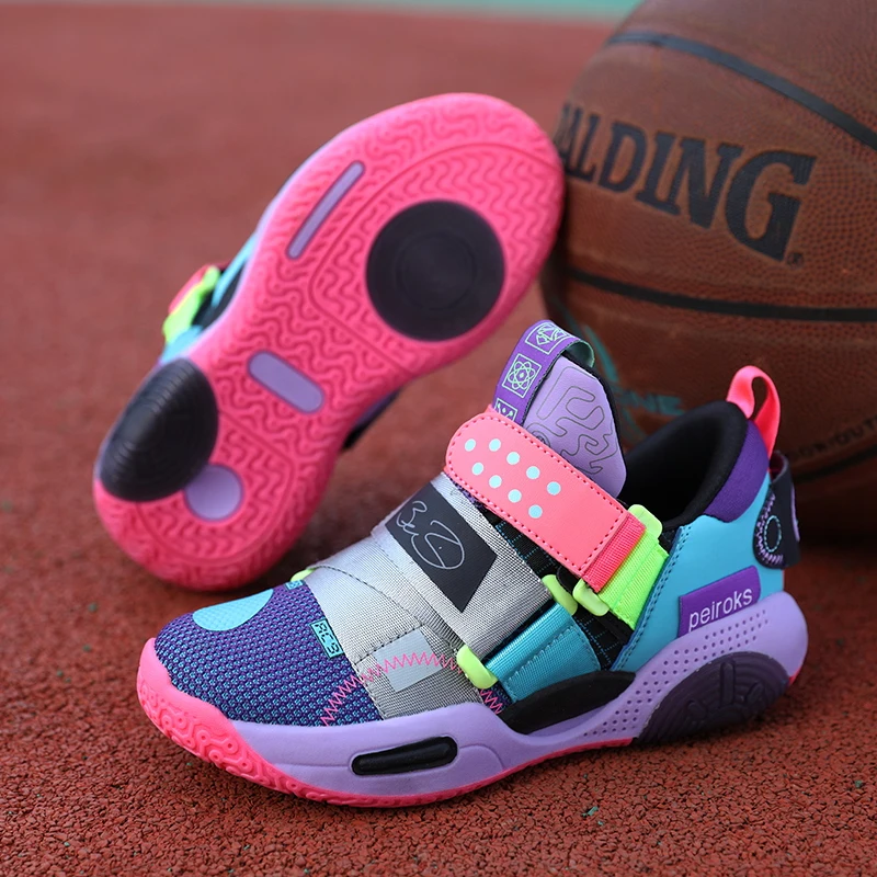 Children's Basketball Shoes Boys Mesh Breathable Comfortable Sports Shoes Non-slip Rubber Soles Children's Fitness Casual Shoes