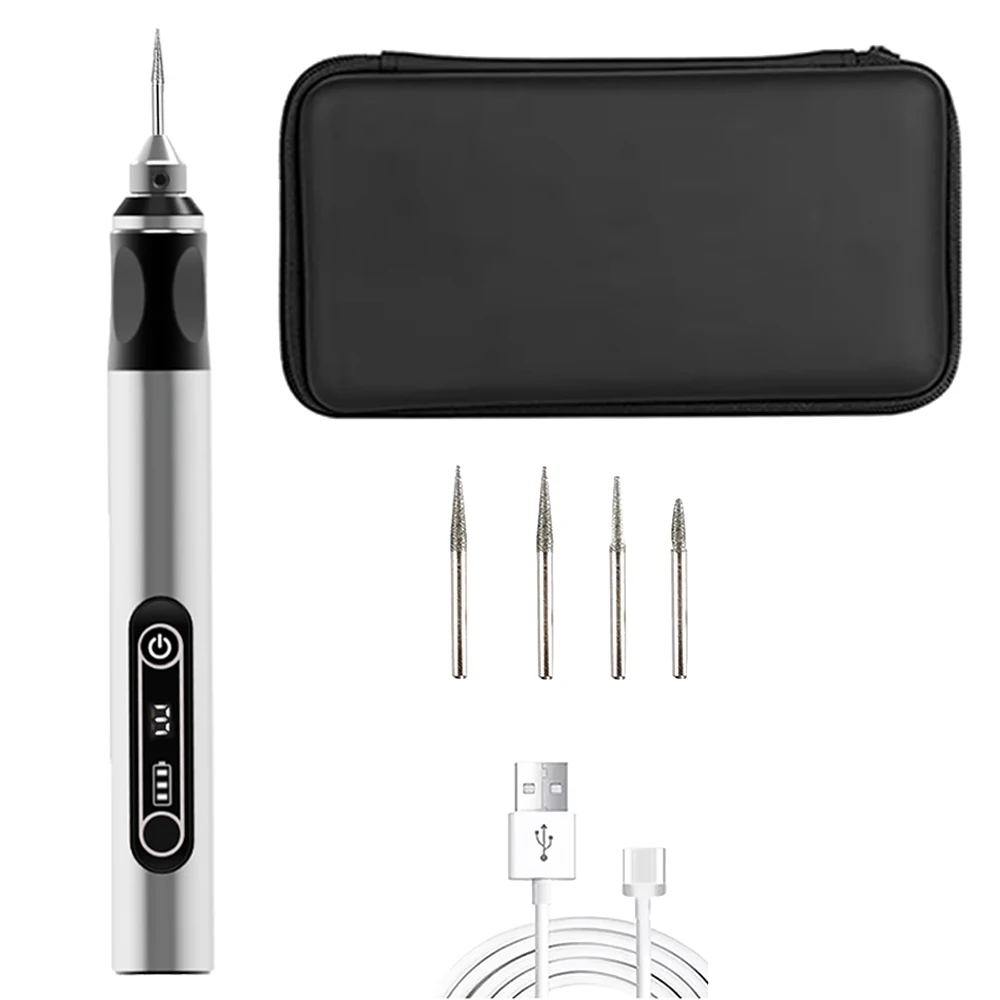 JANGKLIFE USB draadloze roterende gereedschapsset houtbewerking graveerpen DIY voor sieraden metaal glas mini draadloze boormachine