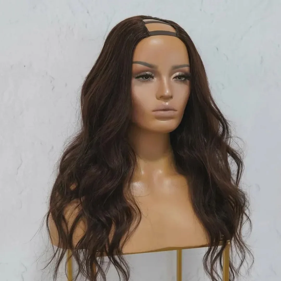 Light Brown V Part Wig Human Hair Body Wave Upgrade U Part Human Hair Wig Beginner Friendly Clip In V Shape Wigs for Women