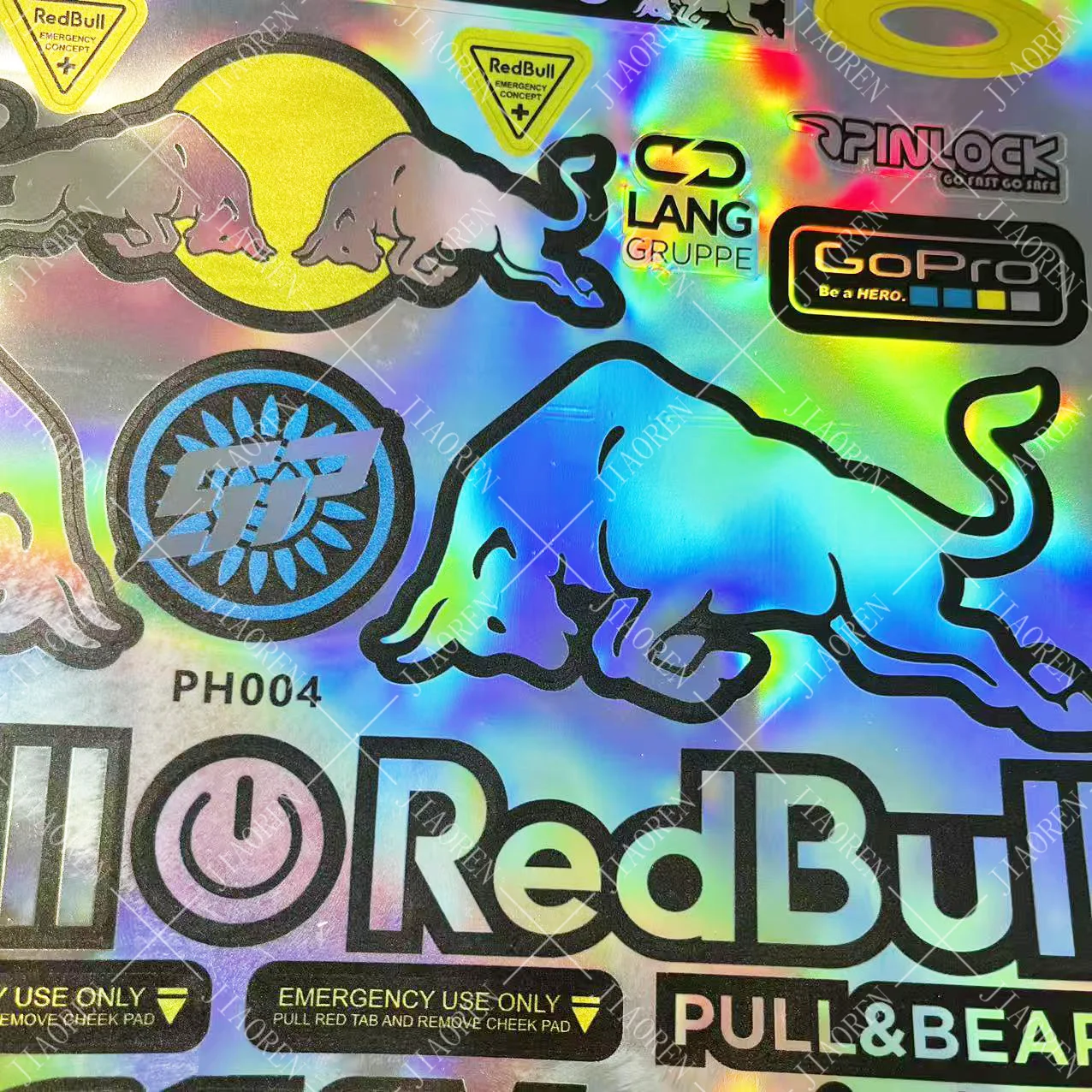 عيد الميلاد الليزر ريد بول دراجة نارية الشارات خوذة ملصقات كيت