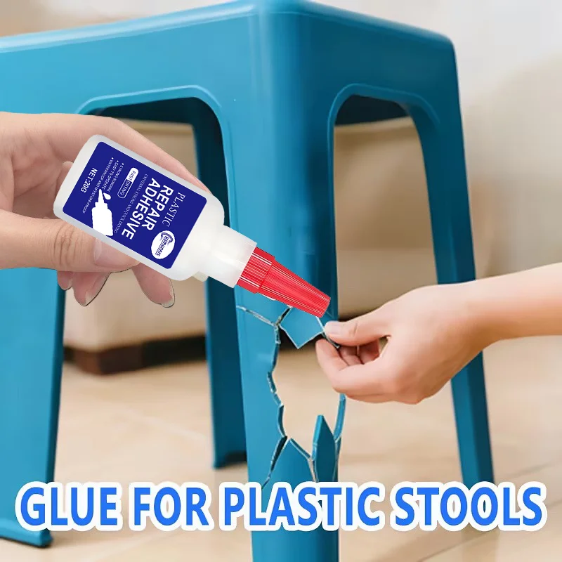 Plastic Stool Repair Glue - Instant Bonding with No Peeling! Quickly Fixes Cracks, Broken Legs, and Chipped Corners. High-streng