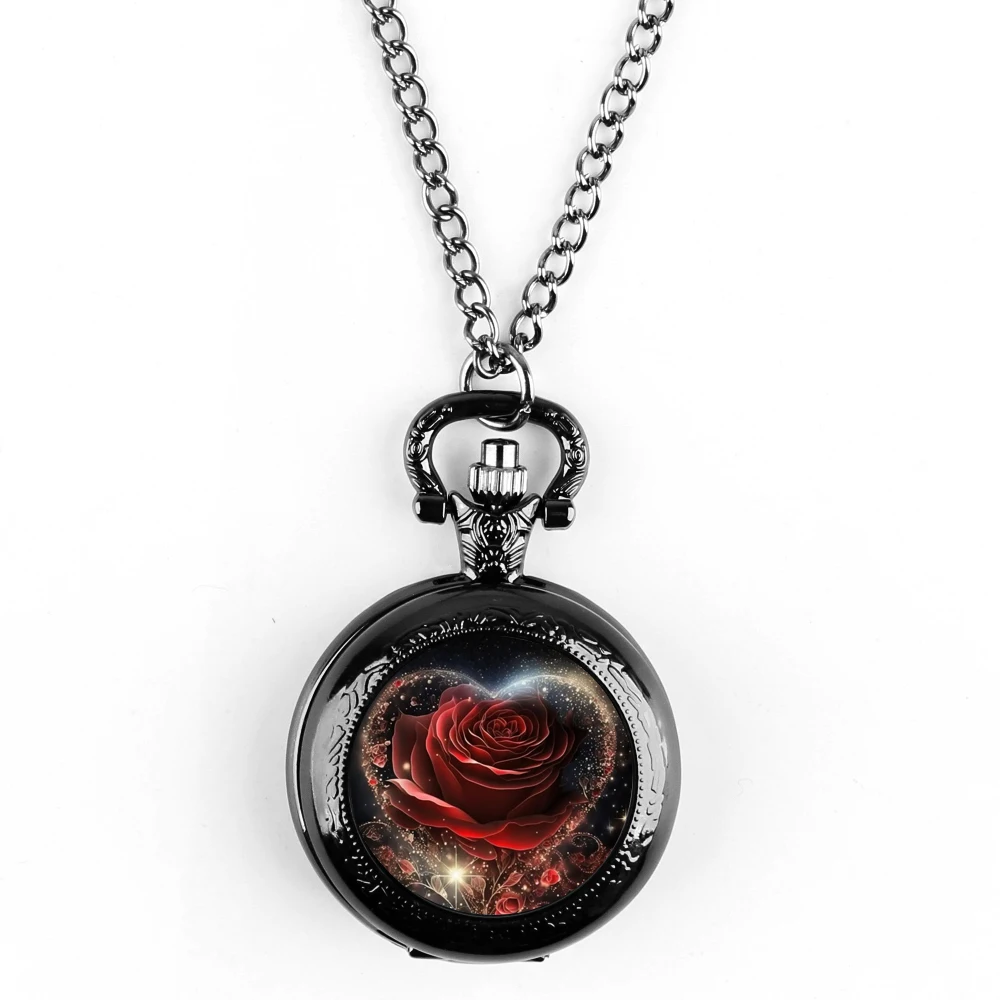 Rose Glass Patch Quartz Pocket Watch - Exquisite and Elegant, a Symbol of Eternal Love, Perfect Gift, Limited Time Offer