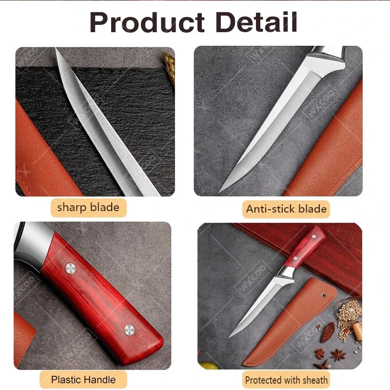 Stainless Steel Professional Hand Forged Fillet Knife Kitchen Knives Boning Knife Bone Meat Fruit Fish Vegetables Chef Knife