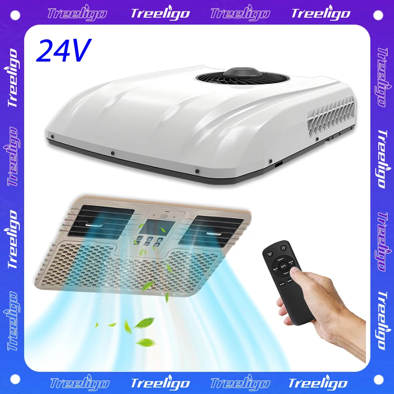 

Treeligo 13500BTU Electric RV Rooftop Air Conditioner Car Parking ac 24V Fast Cooling For Truck Motorhome Bus Boat Camper Van