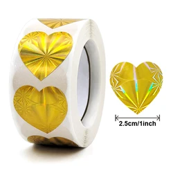 100-500pcs Glitter Heart Stickers Valentine's Day Sparkling Heart Stickers Holiday Party Decoration Seal Label