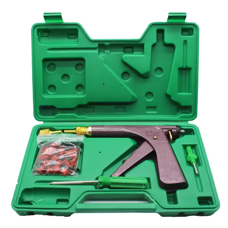 Auto Bike Tubeless Tire Repair Puncture Professional Repair Kit Vacuum Tire Repair Gun Car Tire Block Air Leaking Kit