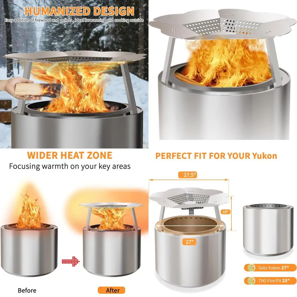 

Усовершенствованный 27-секционный прочный диффузор тепла из нержавеющей стали с ручкой и ножками, идеально подходит для кемпинга и перенаправления тепла.