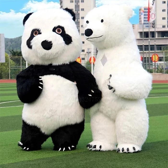 Best selling CE 2m/2.6m/3m Inflatable Panda Polar Bear Mascot Costume for party walking animal costume for sale