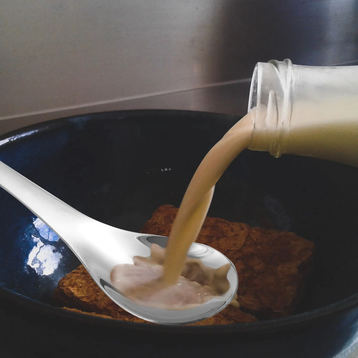 

3pcs Stainless Steel Large Size Dishwasher Safe For Daily Meal Travel School Lunch Kitchen Bar Use Soup Spoon Rice Spoon