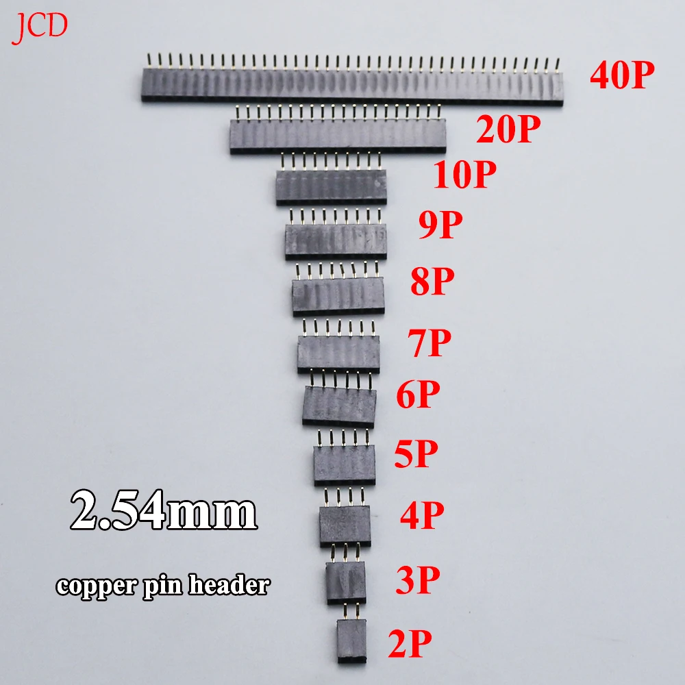 10PCS 1X/2/3/4/5/6/8/10/40 PIN Single Row Right Angle FEMALE PIN HEADER 2.54MM PITCH Strip Connector Socket 3p/4p/6p/8p/20p/40p