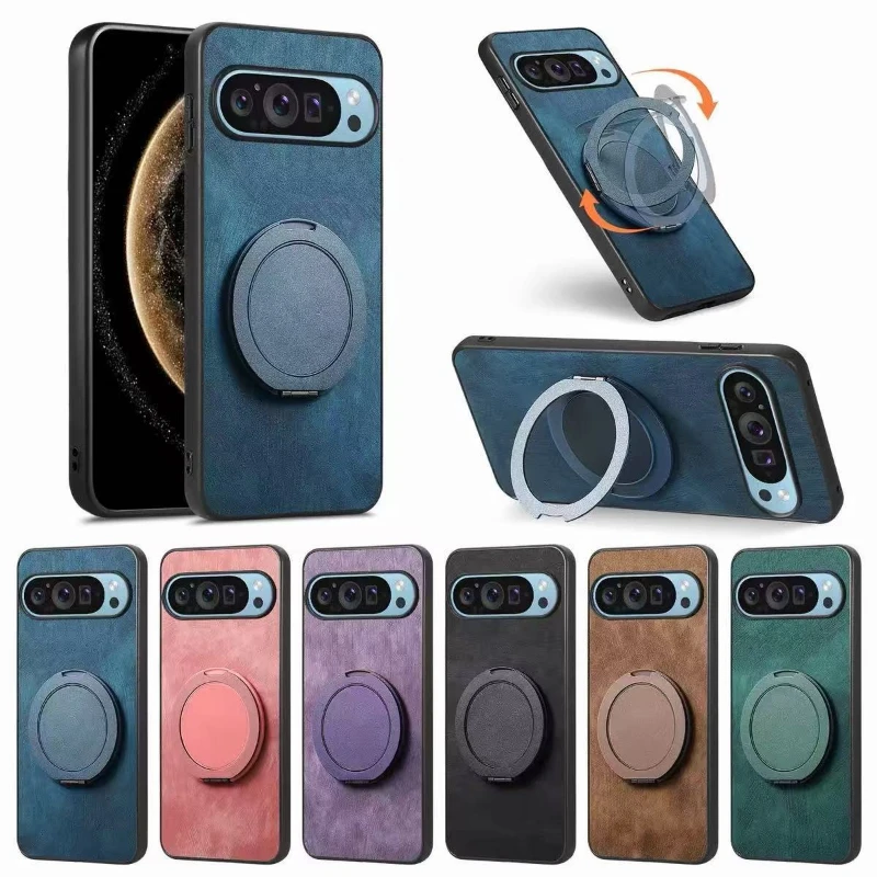 Für Google Pixel 10 Pro XL 6 7 8 9 11 Pro XL A 9A 8A Magsafe Magnetische Hülle Mac Safe Ring 360 °   Drehbare, unsichtbare Standfußabdeckung