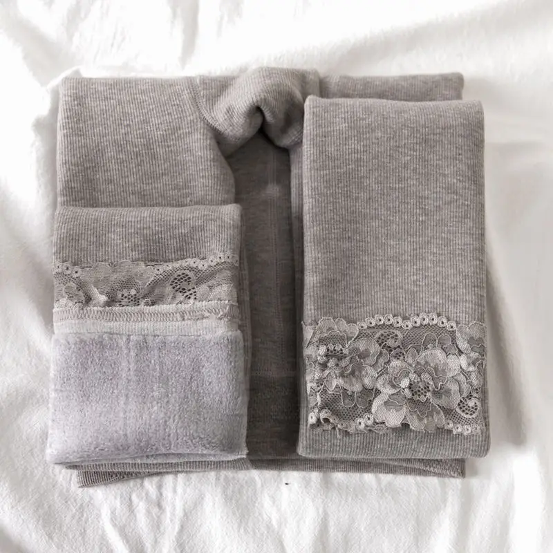 Leggings sportivi da donna Aderenti Fodera ricamata carina Sollevata setosa aspetto spesso Peluche antiscivolo?? Micro corno da donna