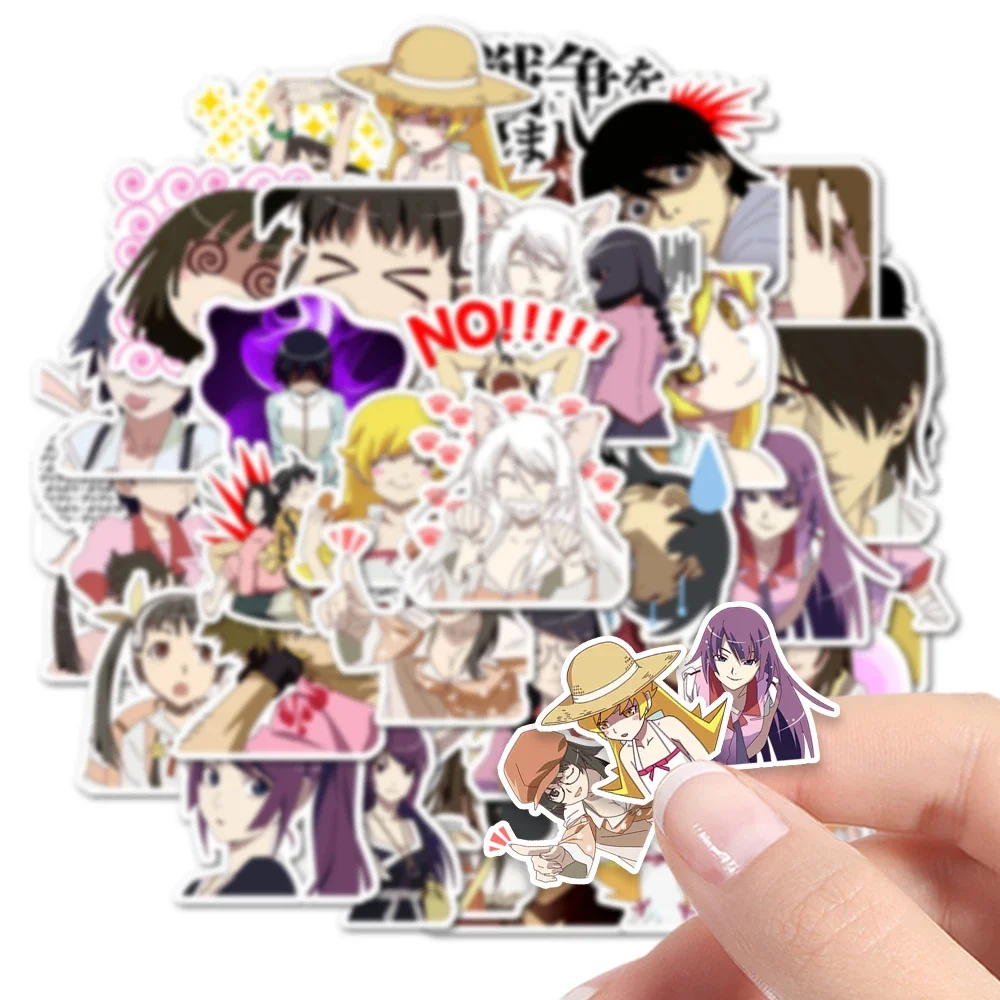 40pcs Anime Monogatari Stickers Self-Pasting Can Be Used To Decorate Refrigerators, Mirrors, Cups, Helmets, Etc., Surprise Gifts