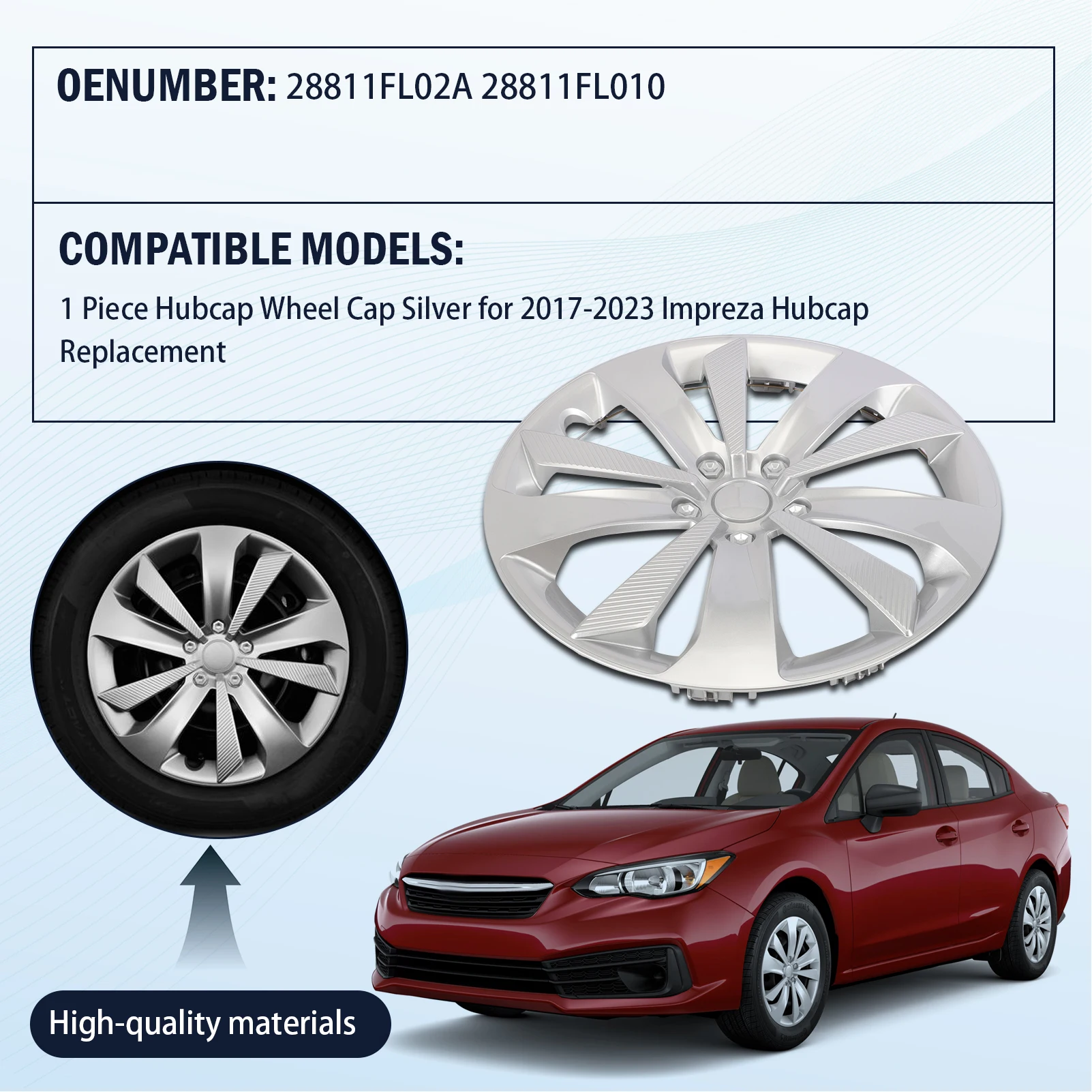 

1 шт. автомобильная серебряная крышка ступицы, крышка колеса 28811FL010 для Subaru Impreza 2017 2018 2019 2020 2021 2022 2023 28811FL02A