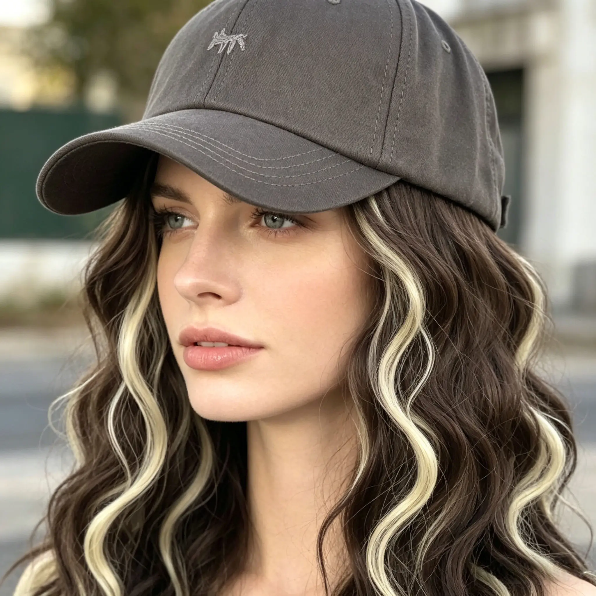 30cm / 11.8inch Women's Synthetic Fiber Cap-Style Wig, Natural Wavy Highlights, Integrated Hair Extensions, Baseball Cap Wig Suitable for Parties, Photography, Beauty Makeup, and Other Occasions.