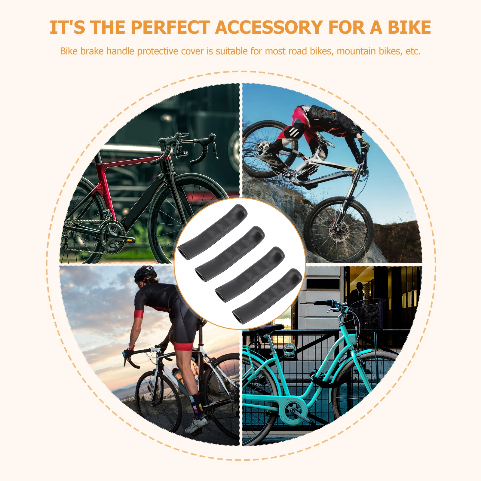 

4 pcs Bike Brake Lever Cover Silicone Protector Grips Handle Compact Size Lightweight AntiSkidding Waterproof