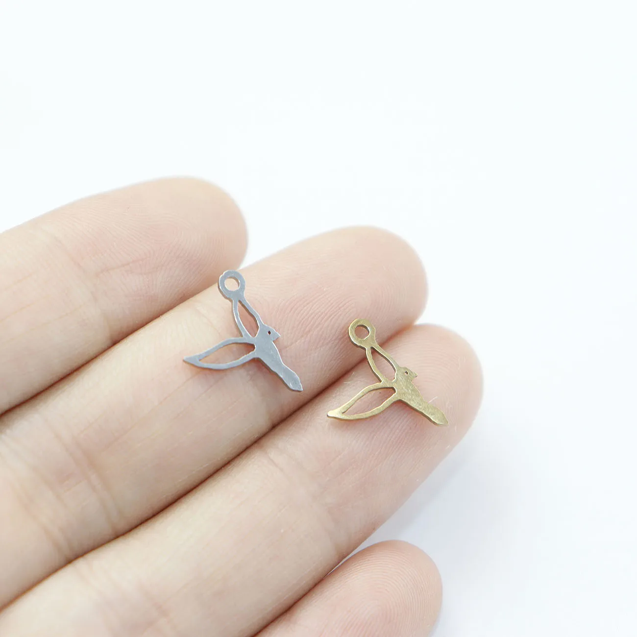 10pcs Stainless Steel  Bird Charms DIY Fashion Jewelry Accessory Necklace Hand Making High Quality Vacuum Plated WaterProof
