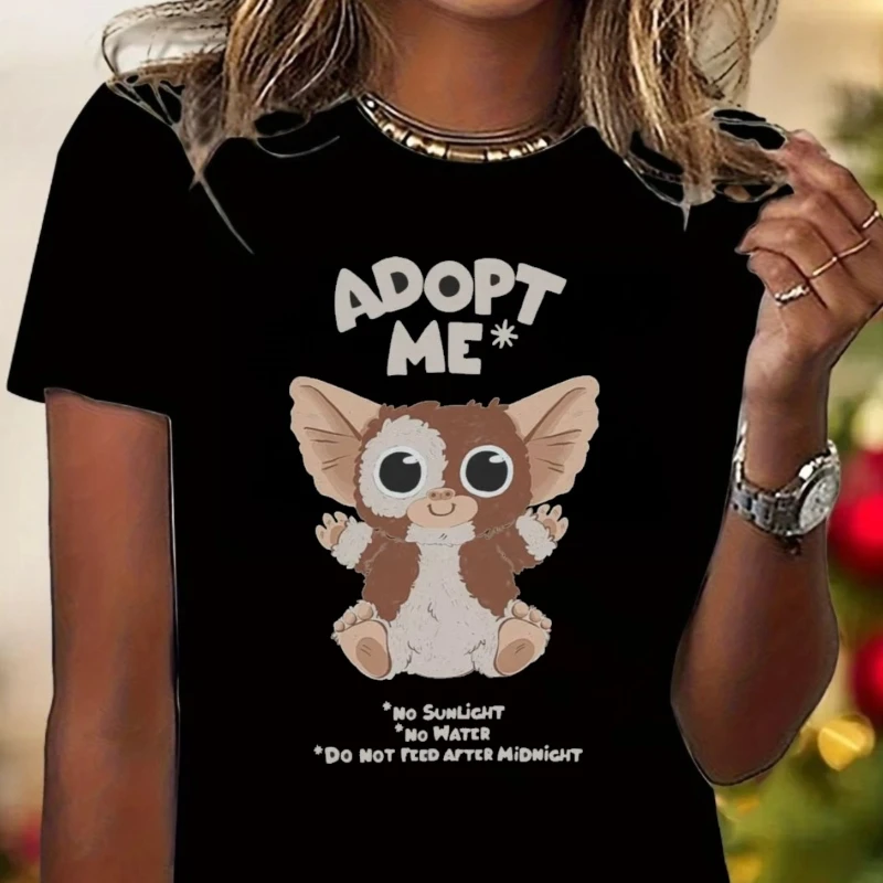 

Футболка Gremlins Gizmo, женская уличная одежда, футболки с рисунком аниме, одежда больших размеров, топы с короткими рукавами, хлопковые футболки большого размера