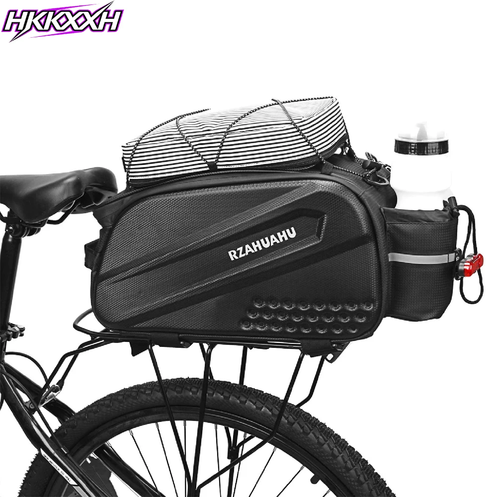 1 Stück Fahrradtasche für Gepäckträger, 10L, wasserdicht, Hartschale, für Fahrrad/E-Bike, Satteltasche mit Reflektor